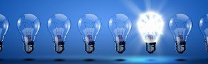 Light Bulbs Showing Business Ideas