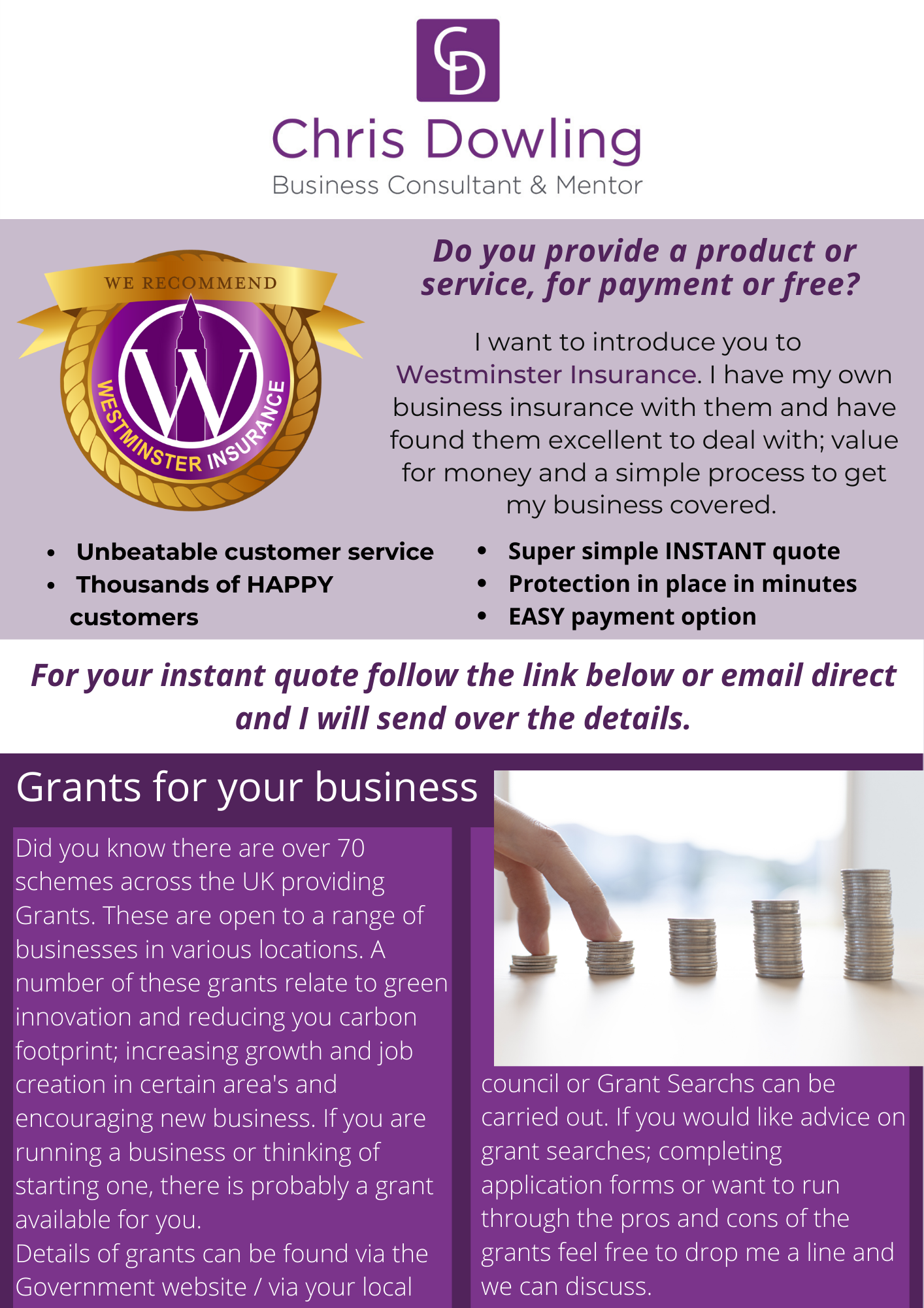 business insurance and grants